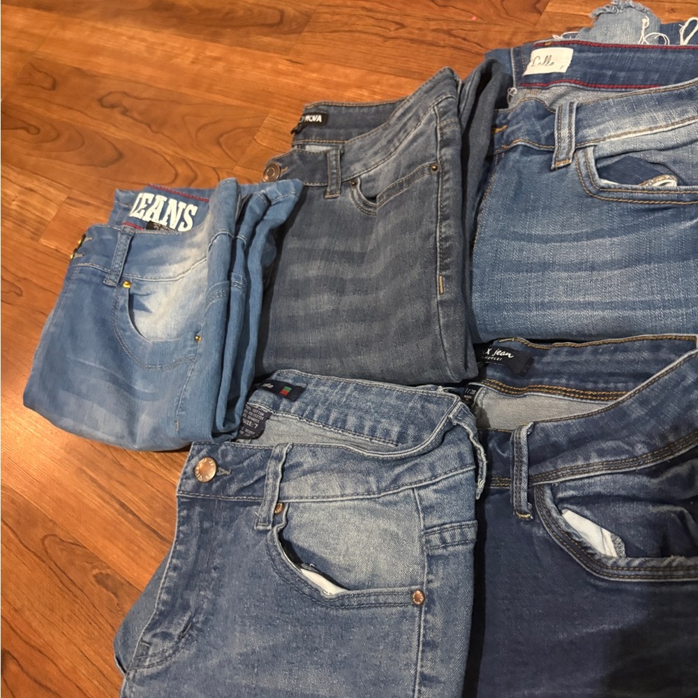 Assorted Blue Denim Jeans Stack - image 4